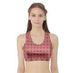 Christmas Paper Wrapping Pattern Sports Bra With Border by Nexatart