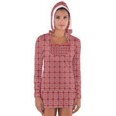 Christmas Paper Wrapping Pattern Women s Long Sleeve Hooded T-shirt by Nexatart