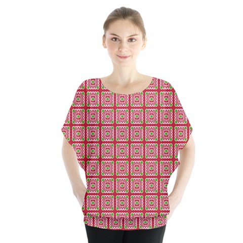 Christmas Paper Wrapping Pattern Blouse by Nexatart