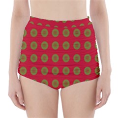 Christmas Paper Wrapping Paper High-waisted Bikini Bottoms by Nexatart