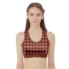 Christmas Paper Wrapping Pattern Sports Bra With Border by Nexatart