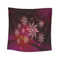 Christmas Snowflake Ice Crystal Square Tapestry (small)