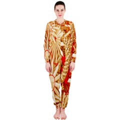 Christmas Straw Xmas Gold Onepiece Jumpsuit (ladies)  by Nexatart