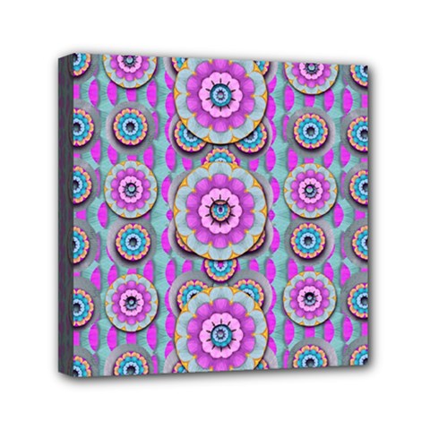 Magic Flowers From  The Paradise Of Lotus Mini Canvas 6  X 6  by pepitasart