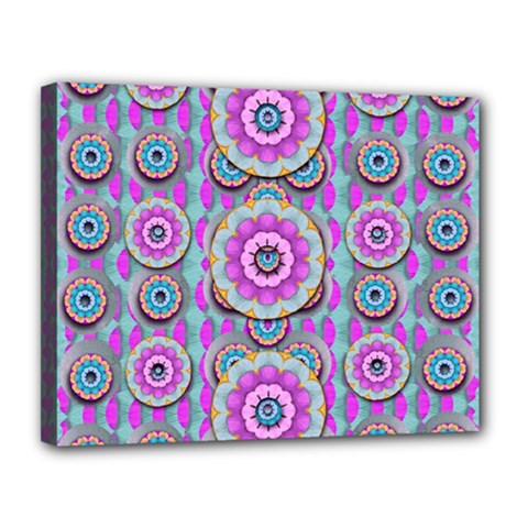 Magic Flowers From  The Paradise Of Lotus Canvas 14  X 11  by pepitasart