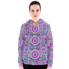 Magic Flowers From  The Paradise Of Lotus Women s Zipper Hoodie