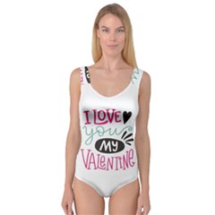 I Love You My Valentine (white) Our Two Hearts Pattern (white) Princess Tank Leotard 