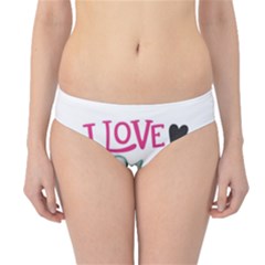 I Love You My Valentine (white) Our Two Hearts Pattern (white) Hipster Bikini Bottoms by FashionFling