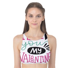 I Love You My Valentine (white) Our Two Hearts Pattern (white) Tank Bikini Top by FashionFling