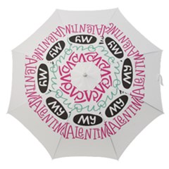 I Love You My Valentine (white) Our Two Hearts Pattern (white) Straight Umbrellas by FashionFling