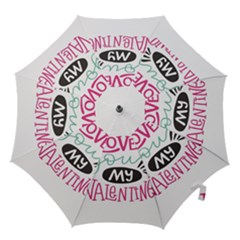 I Love You My Valentine (white) Our Two Hearts Pattern (white) Hook Handle Umbrellas (medium) by FashionFling