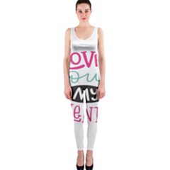 I Love You My Valentine (white) Our Two Hearts Pattern (white) Onepiece Catsuit by FashionFling