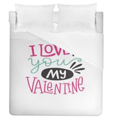 I Love You My Valentine (white) Our Two Hearts Pattern (white) Duvet Cover (queen Size)