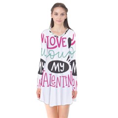 I Love You My Valentine (white) Our Two Hearts Pattern (white) Flare Dress