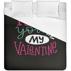  I Love You My Valentine / Our Two Hearts Pattern (black) Duvet Cover (king Size)