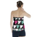  I Love You My Valentine / Our Two Hearts Pattern (black) Strapless Top View2