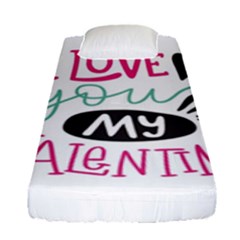 I Love You My Valentine / Our Two Hearts Pattern (white) Fitted Sheet (single Size)