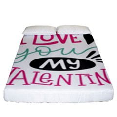 I Love You My Valentine / Our Two Hearts Pattern (white) Fitted Sheet (king Size)