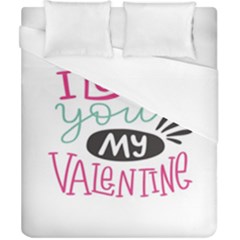 I Love You My Valentine / Our Two Hearts Pattern (white) Duvet Cover (california King Size)