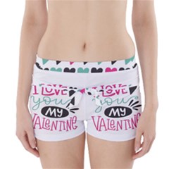 I Love You My Valentine / Our Two Hearts Pattern (white) Boyleg Bikini Wrap Bottoms by FashionFling