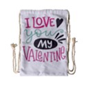 I Love You My Valentine / Our Two Hearts Pattern (white) Drawstring Bag (Small) View1