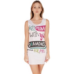 My Every Moment Spent With You Is Diamond To Me / Diamonds Hearts Lips Pattern (white) Sleeveless Bodycon Dress by FashionFling