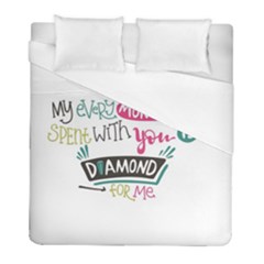 My Every Moment Spent With You Is Diamond To Me / Diamonds Hearts Lips Pattern (white) Duvet Cover (full/ Double Size)