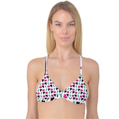 My Every Moment Spent With You Is Diamond To Me / Diamonds Hearts Lips Pattern (white) Reversible Tri Bikini Top by FashionFling