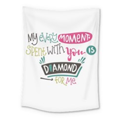 My Every Moment Spent With You Is Diamond To Me / Diamonds Hearts Lips Pattern (white) Medium Tapestry by FashionFling