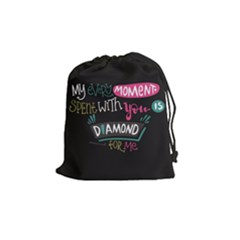 My Every Moment Spent With You Is Diamond To Me / Diamonds Hearts Lips Pattern (black) Drawstring Pouches (medium)  by FashionFling