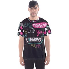 My Every Moment Spent With You Is Diamond To Me / Diamonds Hearts Lips Pattern (black) Men s Sport Mesh Tee