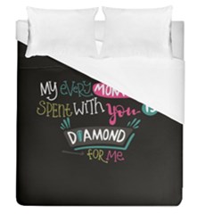 My Every Moment Spent With You Is Diamond To Me / Diamonds Hearts Lips Pattern (black) Duvet Cover (queen Size)