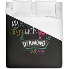 My Every Moment Spent With You Is Diamond To Me / Diamonds Hearts Lips Pattern (black) Duvet Cover (california King Size)