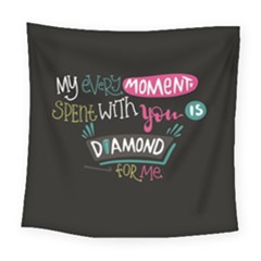 My Every Moment Spent With You Is Diamond To Me / Diamonds Hearts Lips Pattern (black) Square Tapestry (large)