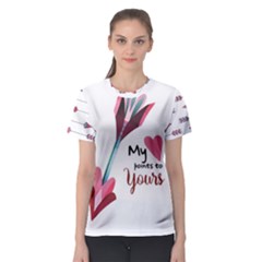 My Heart Points To Yours / Pink And Blue Cupid s Arrows (white) Women s Sport Mesh Tee