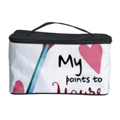 My Heart Points To Yours / Pink And Blue Cupid s Arrows (white) Cosmetic Storage Case