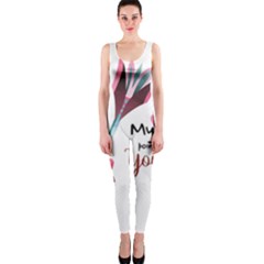 My Heart Points To Yours / Pink And Blue Cupid s Arrows (white) Onepiece Catsuit by FashionFling