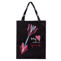 My Heart Points To Yours / Pink And Blue Cupid s Arrows (black) Classic Tote Bag