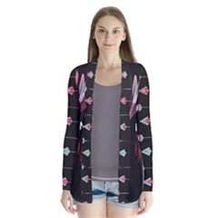 My Heart Points To Yours / Pink And Blue Cupid s Arrows (black) Cardigans