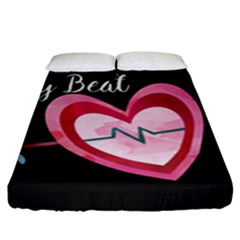 You Are My Beat / Pink And Teal Hearts Pattern (black)  Fitted Sheet (king Size) by FashionFling