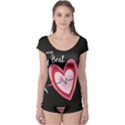 You Are My Beat / Pink And Teal Hearts Pattern (black)  Boyleg Leotard  View1