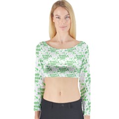 Saint Patrick Motif Pattern Long Sleeve Crop Top by dflcprintsclothing