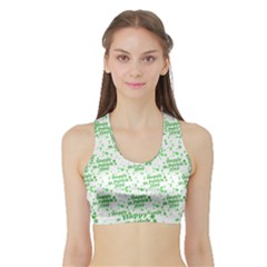 Saint Patrick Motif Pattern Sports Bra With Border