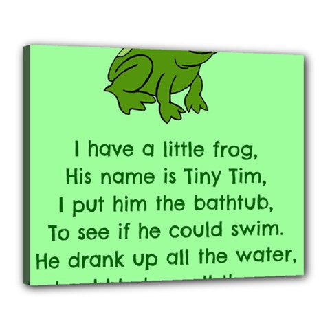 Little Frog Poem Canvas 20  X 16  by athenastemple