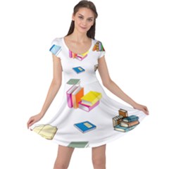 Bookworm Pattern Cap Sleeve Dresses by athenastemple