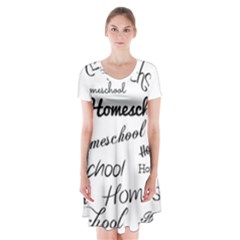 Homeschool Short Sleeve V-neck Flare Dress