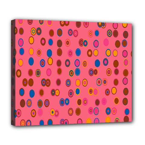 Circles Abstract Circle Colors Deluxe Canvas 24  X 20  