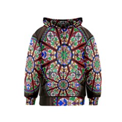 Church Window Window Rosette Kids  Zipper Hoodie by Nexatart