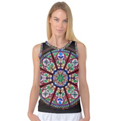 Church Window Window Rosette Women s Basketball Tank Top