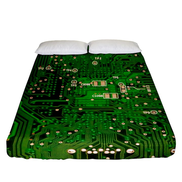 Circuit Board Fitted Sheet (Queen Size)